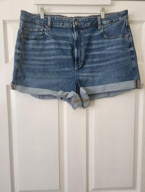 NWT American Eagle Outfitters Medium Blue Rolled Hem Denim Shorts -Women's 20